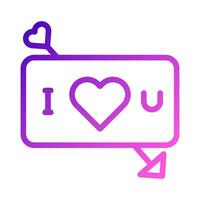 kärlek kort ikon lutning lila rosa stil valentine illustration symbol perfekt. vektor