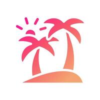 Insel Symbol solide Gradient Rosa Gelb Sommer- Strand Symbol Illustration. vektor