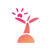 Insel Symbol solide Gradient Rosa Gelb Sommer- Strand Symbol Illustration. vektor