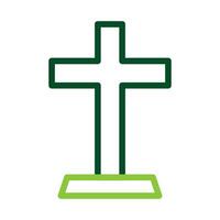 Salib Symbol duocolor Grün Farbe Ostern Symbol Illustration. vektor