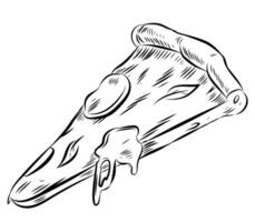 Hand gezeichnet skizzieren Stil Pizza Scheibe, Vektor Illustration.