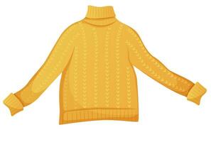 Gelb warm Sweatshirt isoliert auf Weiß vektor