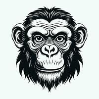 apa vektor logotyp enkel realistisk natur primat afrika gorilla marmoset schimpans konst teckning illustration vild djur-