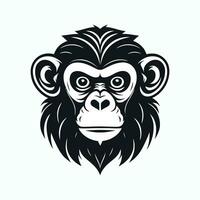 Affe Vektor Logo einfach realistisch Natur Primas Afrika Gorilla Krallenaffen Schimpanse Kunst Zeichnung Illustration wild Tier