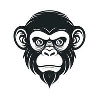 Affe Vektor Logo einfach realistisch Natur Primas Afrika Gorilla Krallenaffen Schimpanse Kunst Zeichnung Illustration wild Tier