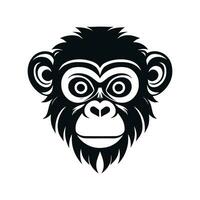 Affe Vektor Logo einfach realistisch Natur Primas Afrika Gorilla Krallenaffen Schimpanse Kunst Zeichnung Illustration wild Tier