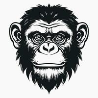 apa vektor logotyp enkel realistisk natur primat afrika gorilla marmoset schimpans konst teckning illustration vild djur-