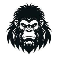 Affe Vektor Logo einfach realistisch Natur Primas Afrika Gorilla Krallenaffen Schimpanse Kunst Zeichnung Illustration wild Tier