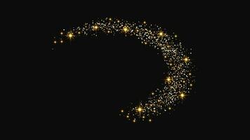 Gold glänzend Konfetti Welle und Sternenstaub vektor