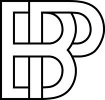 logotyp tecken bp, pb ikon tecken två interlaced brev b p vektor