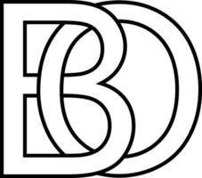 logotyp tecken bo, ob ikon tecken två interlaced brev b, o vektor