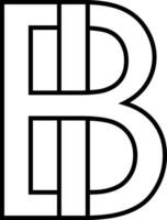 logotyp tecken bi, ib ikon tecken två interlaced brev b, jag vektor