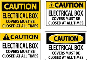 Vorsicht Zeichen elektrisch Box Abdeckungen Muss Sein geschlossen beim alle mal vektor