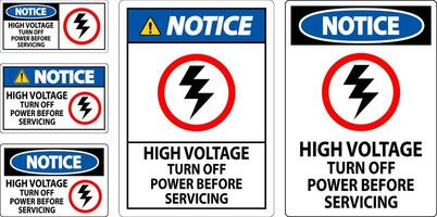 beachten Zeichen hoch Stromspannung - - Wende aus Leistung Vor Wartung vektor