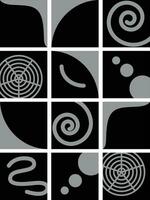 spiral gräns mönster svart och vit vektor design