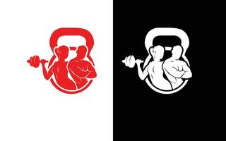 Fitness und Gewichtheben Logo, Vektor Illustration Symbol kostenlos Vektor