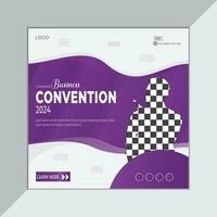 företags- företag konvent social media posta design vektor