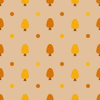 abstrakt sömlös mönster av träd och leafs i höst eller falla bakgrund för design, papper slå in, skriva ut i orange Färg vektor