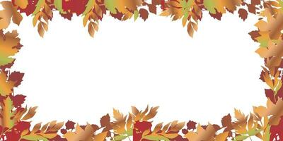 Vektor Hintergrund von Herbst Blätter Streuung Verlassen ein leeren Raum im das Mitte
