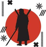 vektor silhuett samuraj japansk illustration
