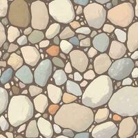 minimalistisk sten stenar eller gatsten sömlös textur mönster hand dragen målning illustration med pastell Färg palett vektor