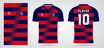 blau-rote Sporttrikotschablone für Mannschaftsuniformen und Fußball-T-Shirt Design vektor