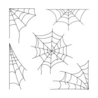 halloween spindelnät set vektor