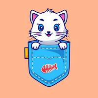 süß Kätzchen im Tasche Karikatur Vektor Symbol Illustration Tier Natur Symbol Konzept isoliert