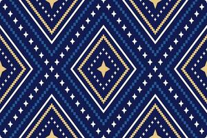 Indigo Marine Blau geometrisch traditionell ethnisch Muster Ikat nahtlos Muster abstrakt Design zum Stoff drucken Stoff Kleid Teppich Vorhänge und Sarong aztekisch afrikanisch indisch indonesisch vektor