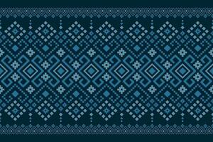 indigo Marin blå geometrisk traditionell etnisk mönster ikat sömlös mönster gräns abstrakt design för tyg skriva ut trasa klänning matta gardiner och sarong aztec afrikansk indisk indonesiska vektor