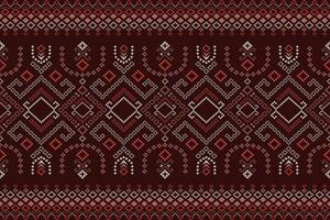 röd traditionell etnisk mönster paisley blomma ikat bakgrund abstrakt aztec afrikansk jag vektor