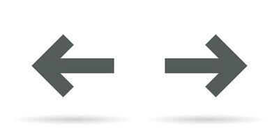 pil ikon vektor i platt stil. vänster och rätt riktning tecken symbol