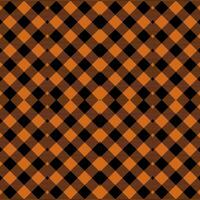 orange och svart kolla upp pläd tartan mönster vektor