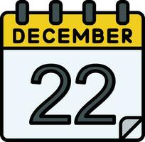22 Dezember gefüllt Symbol vektor