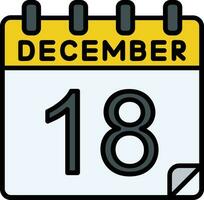 18 december fylld ikon vektor