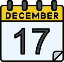 17 december fylld ikon vektor