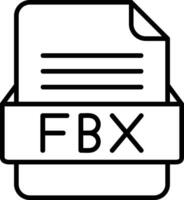 fbx fil formatera linje ikon vektor