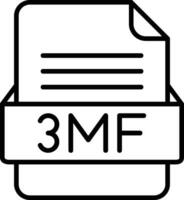 3mf fil formatera linje ikon vektor