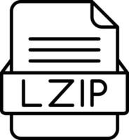 lzip fil formatera linje ikon vektor
