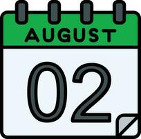 2 August gefüllt Symbol vektor