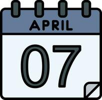 7 April Glyphe Symbol vektor