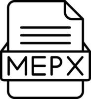 mepx fil formatera linje ikon vektor