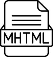 mhtml fil formatera linje ikon vektor