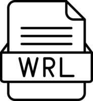wrl fil formatera linje ikon vektor