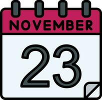 23 November gefüllt Symbol vektor
