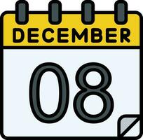 8 december fylld ikon vektor