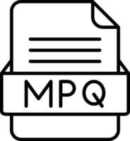 mpq fil formatera linje ikon vektor