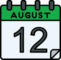 12 August gefüllt Symbol vektor
