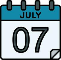 7 Juli gefüllt Symbol vektor