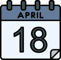 18 april glyf ikon vektor